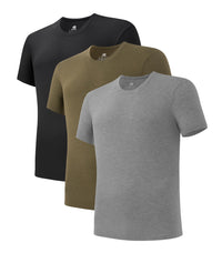 DAVID ARCHY Men's Undershirt Bamboo Rayon Moisture-Wicking Crewneck T-Shirts Stretch Tees for Men, 3 or 5 Pack