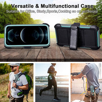 Phone Cases for iPhone 12 Pro Max Case Black with Belt Clip,3 Layers of Sturdy,Military Grade Shockproof ProMax Holster Protective Cases for Heavy Duty iPhone 12 Pro Max Phone Case Black Blue