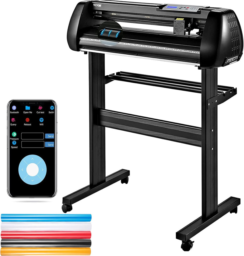VEVOR 34inches Vinyl Cutter Machine, Bluetooth Cutting Plotter Machine, 400in/10m Accuracy Steel Roller Shaft Adjustable Speed Force, SignMaster Tool Kit for Sign Making Windows & Mobile