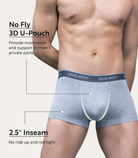 DAVID ARCHY Mens Trunks Underwear Soft Breathable Rayon Made from Bamboo Trunk No Fly Pouch