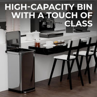 EconoHome 20 Gallon Stainless Steel Large Kitchen Trash Can with Foot Pedal, Soft Close Lid, and Trash Bag Retainer Rim
