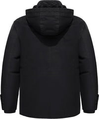 7DAY'S Men's Winter Jacket Cotton Military Jackets Fleece Lined Thick Work Warm Cargo Coats with Hooded