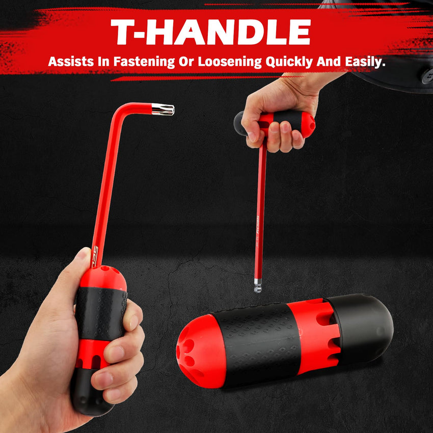 SEDY 32-Piece Hex Key Wrench Set, Metric and SAE Allen Wrenches (0.028-3/8 inch, 0.7-10 mm) L Shape Allen Keys, Chrome Vanadium Steelwith 2x Extension Handle