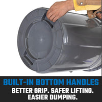 Magnum Gray 44 Gallon Trash Can, Construction Grade, Heavy Duty Plastic, Jobsite Ready for Handling and Holding Garbage CMTC-C000-44G04 (4 Pack)