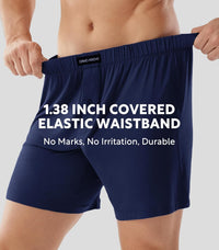 DAVID ARCHY Mens Boxer Shorts Breathable Soft Rayon Made from Bamboo Boxers for Men Loose Fit Mens Underwear 3 or 5 Pack