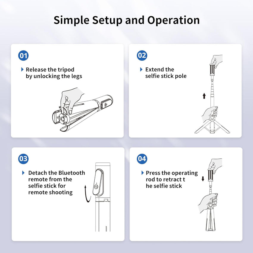 ATUMTEK Selfie Stick Tripod, 3-in-1 Extendable Aluminum Phone Tripod with Detachable Bluetooth Remote, Compatible with iPhone 17/16/15/14/13/12/11/11 Pro/XS Max/XR and Samsung Smartphones, Black