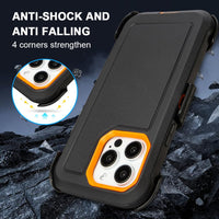 for Black iPhone 16 Pro Case with Belt Clip, for Shockproof iPhone 16 Pro Case Heavy Duty,3 Layers of Sturdy,Anti-Drop,Military-Grade Defender Cover for iPhone 16Pro Case Black