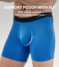 DAVID ARCHY Mens Underwear Rayon Made from Bamboo 7-Pack, Wicking-Moisture & Cool Boxer Briefs with Support Pouch