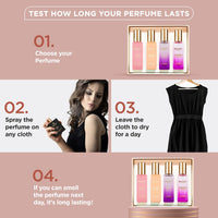 BellaVita Luxury Women's Perfume Gift Set (4x20ml) | Notes of Floral, Sweet, Spicey Red Fruit, Vanilla & Musk | DATE, SENORITA, GLAM & ROSE | French Parfum Collection Gift Set