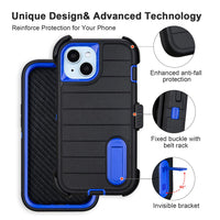 for Black Case iPhone 14 Case with Belt Clip, for Shockproof Case iPhone 14 Heavy Duty,3 Layers of Sturdy,Anti-Drop,Military-Grade Defender Cover for iPhone 14 Case Black