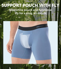 DAVID ARCHY Mens Underwear Rayon Made from Bamboo 7-Pack, Wicking-Moisture & Cool Boxer Briefs with Support Pouch