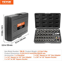 VEVOR Bolt Extractor Set, 32-Piece Bolt and Nut Remover Set, 6mm to 10mm, 13/32" to 3/4", CR-MO Steel Extraction Socket Set with Storage Case, for Removing Damaged Rusted Bolts, Nuts and Screws
