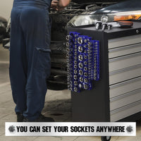 Magnetic Socket Holder Organizer Set: 6-Piece Detachable 1/2 3/8 1/4 Drive Sockets Storage Tray Magnetic Socket Organizer Tool Box Drawer Tool Box Organizers Storage Metric SAE (Sockets Not Included)