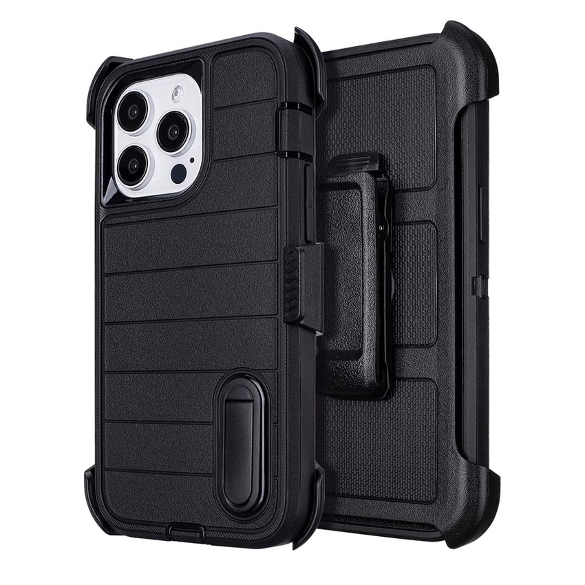 for Phone Case iPhone 15 Pro Max Case Black with Belt Clip Heavy Duty Holster for Shockproof Cases,3 Layers of Sturdy,Military Grade Defender Cover for iPhone 15 Pro Max Cases Black 6.7 Inch