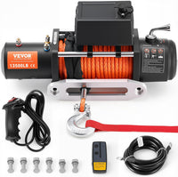 VEVOR 13,500 lb Electric, Truck Winch 12V DC 3/8 in x 80 ft Synthetic Rope Aluminum Fairlead Wireless & Wired Remote Control, 13500 lbs, IP55 Waterproof Towing for Off Road Jeep SUV Boat