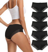 ADOVAKKER Women's Underwear Low Rise Lady Micro Smooth Breathable Briefs Hipster Panties Multipack Printing J-S1