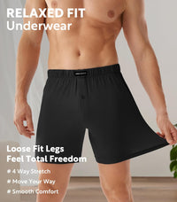 DAVID ARCHY Mens Boxer Shorts Breathable Soft Rayon Made from Bamboo Boxers for Men Loose Fit Mens Underwear 3 or 5 Pack