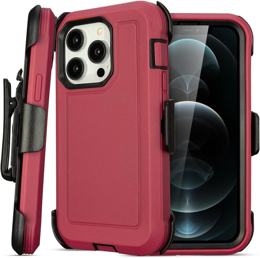 for iPhone 16 Pro Max Case with Belt Clip Holster,for iPhone Pro Max 16 Case with Stand,Heavy Duty Rugged,Anti-Drop,for Protective PhoneCase iPhone16 ProMax Cases Red