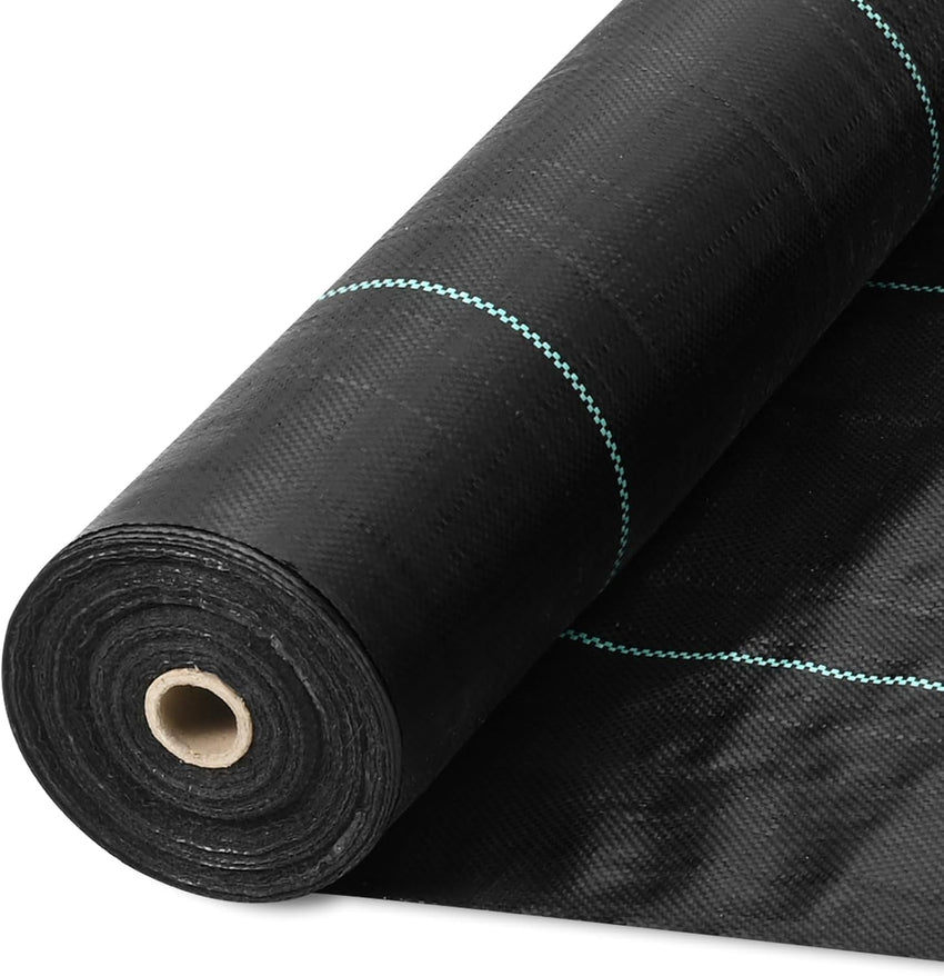 VEVOR Driveway Fabric, Heavy Duty 6x300ft 3oz Woven Landscape Fabric, Garden Weed Barrier Fabric, Weed Control Fabric, Geotextile Fabric for Landscaping, Ground Cover, Weed Block Gardening Mat, Black