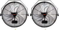 VEVOR Wall Mount Fan, 2 PCS 18 inch Waterproof, 3-speed High Velocity Max. 4000 CFM Industrial Wall Fan for Indoor, Commercial, Residential, Warehouse, Greenhouse, Workshop, Basement, Garage,Black