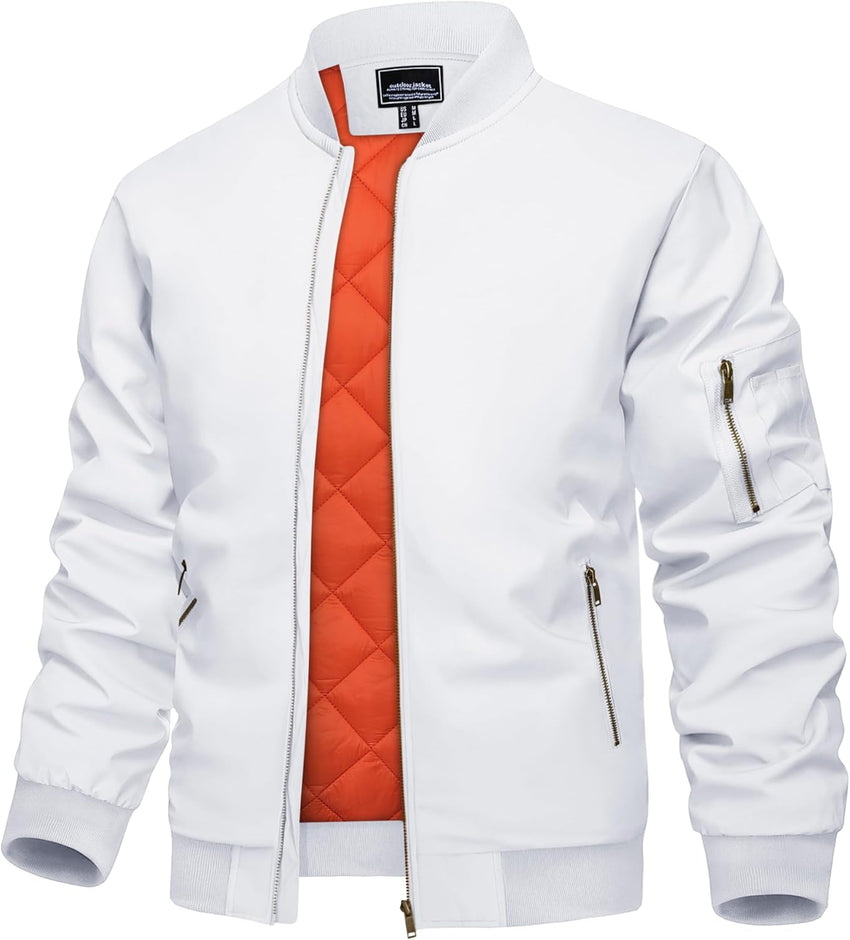 7DAY'S Men's Jacket Casual Windproof Bomber Jackets Full Zip Windbreaker Warm Winter Padded Coats