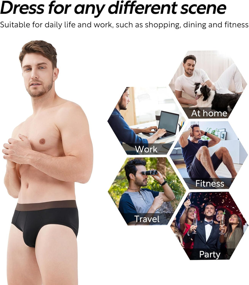 DAVID ARCHY Men's Underwear Briefs Rayon Made from Bamboo Wicking-Moisture Support Pouch Soft Underwear for Men 4 or 7 Pack