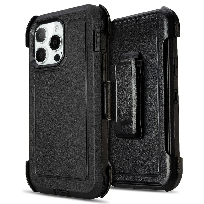 for Black iPhone 16 Pro Case with Belt Clip, for Shockproof iPhone 16 Pro Case Heavy Duty,3 Layers of Sturdy,Anti-Drop,Military-Grade Defender Cover for iPhone 16Pro Case Black
