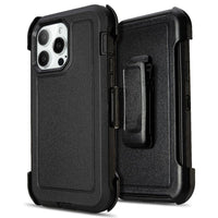 for Black iPhone 15 Case with Belt Clip, Shockproof Heavy Duty Rugged, 3 Layers of Sturdy,Anti-Drop, Military-Grade Defender Cover for iPhone 15 Case Black