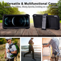 Phone Cases for iPhone 12 Pro Max Case Black with Belt Clip,3 Layers of Sturdy,Military Grade Shockproof ProMax Holster Protective Cases for Heavy Duty iPhone 12 Pro Max Phone Case Black Blue