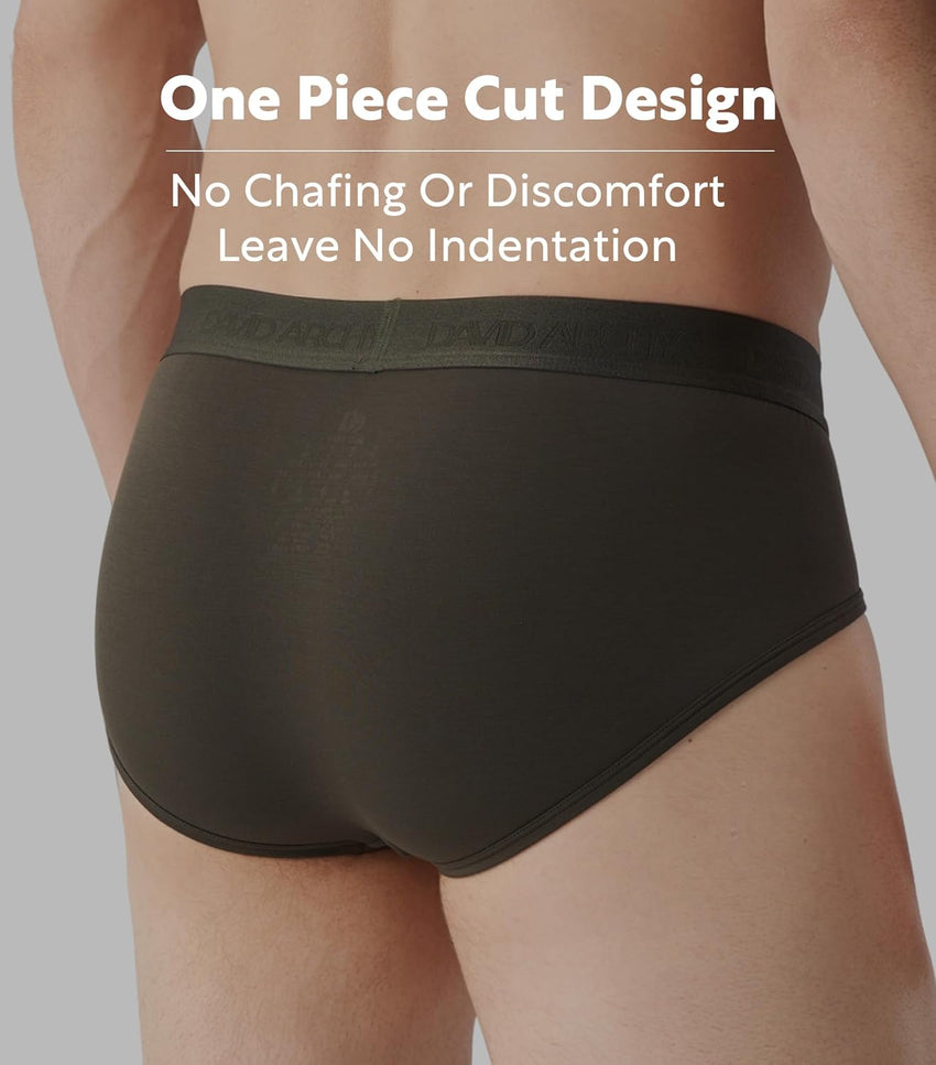 DAVID ARCHY Men's Briefs Modal No Fly Underwear Support Pouch Soft Comfort Briefs for Men 4 Pack