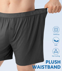 DAVID ARCHY Mens Boxers Soft Rayon Made from Bamboo Boxers for Men Pack Loose Underwear Cooling Mens Boxer Shorts