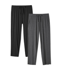 DAVID ARCHY Mens Pajama Pants Bamboo Rayon Lightweight Knit Sleep Bottoms, Soft Lounge Pants with Pockets PJs, 2 Pack