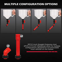 22-Piece No-Spill Coolant Filling Funnel Kit and Siphon Hose Pump, Radiator Coolant Filling Spill-Proof Funnel Kit with Adapters, Extensions, PVC Hose, Engine Oil Funnels, Towel for Universal Vehicle