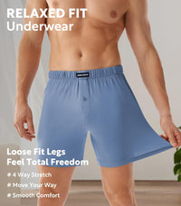 DAVID ARCHY Mens Boxer Shorts Breathable Soft Rayon Made from Bamboo Boxers for Men Loose Fit Mens Underwear 3 or 5 Pack