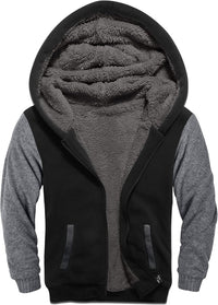 SWISSWELL Hooded Jacket for Boys Full Zip Ultra Soft Sherpa Fleece Hoodie Sweatshirt for Kids School Hooded Outerwear