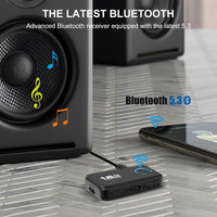 1Mii Bluetooth 5.3 Music Receiver for Car/Home Stereo, Aux Bluetooth Adapter for Car with Volume Control Supports Hands Free Calls, 16H Battery Life