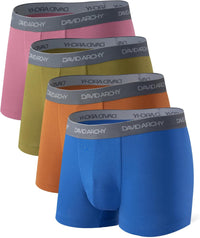 DAVID ARCHY Mens Trunks Underwear Soft Breathable Rayon Made from Bamboo Trunk No Fly Pouch