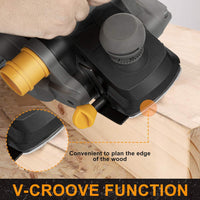 Jellas Electric Planer, 7.5-Amp 16500 Rpm Power Hand Planer, 3-1/4 Inch Cut Width, Dual-dust out System, Dual-handle Design, Blade Protector, 2 Reversible HSS Blades and 2 Carbon Brushes, EP01