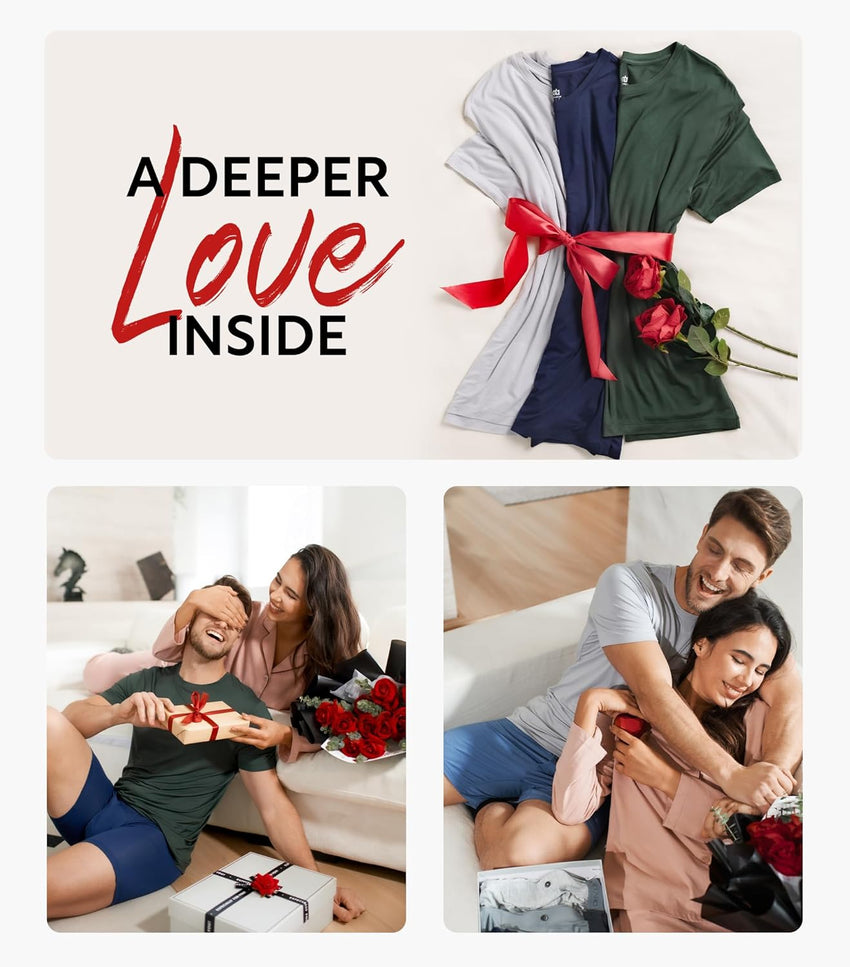 DAVID ARCHY Men's Undershirt Bamboo Rayon Moisture-Wicking V-Neck T-Shirts Stretch Tees for Men, 3 or 5 Pack