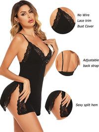 Avidlove Women's Lingerie Sexy Nightwear Spaghetti Strap Nightgown Babydoll Chemise