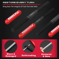 Thread Repair Thread Chaser Tool Set - 49PCS Thread Cleaner Rethreading Master Kit Metric SAE Bolt Restorer File Nut Rethreader Automotive Wheel Stud Spark Plug Engine Standard Screw Threading UNC UNF