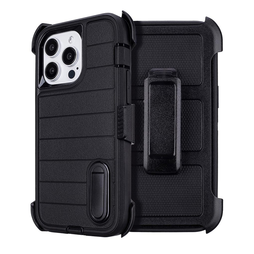 for Phone Case iPhone 15 Pro Max Case Black with Belt Clip Heavy Duty Holster for Shockproof Cases,3 Layers of Sturdy,Military Grade Defender Cover for iPhone 15 Pro Max Cases Black 6.7 Inch