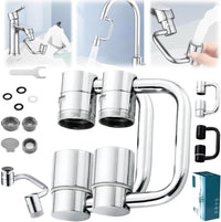 Universal Sink Faucet 1440° Rotatable Faucet Aerator Extension, U Shaped Faucet Extender, 360° Rotating Faucet Extender for Bathroom Sink/Kitchen, Sink Faucet Extender, 2 Modes Adjustable(Silver)
