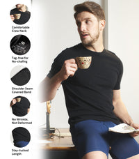 DAVID ARCHY Men's Undershirts Micro Modal Ultra Soft T-Shirts Stretch Moisture-Wicking Crewneck/V-Neck Tees for Men, 3-Pack