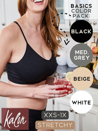 Kalon Women’s 4 Pack Racerback Sports Bralette Seamless Wireless Comfort Bra