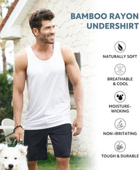 DAVID ARCHY Men's Tank Top Bamboo Rayon Undershirts Tank Shirt Moisture-Wicking A-Shirt for Men, 3 or 5 Pack