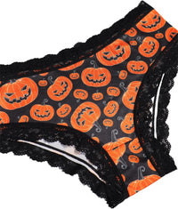 Morvia 10pcs Women's Gothic Contrast Lace Halloween Skull & Rose Print Hipster Panties Assorted Styles