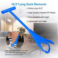 Jellas Sock Aid Kit, Flexible Sock Aid Device with Long Rope - Sock Puller aid Easy on and Off Device for Putting On and Removing Socks or Stockings, Sock Helper for Independence and Comfort (White)