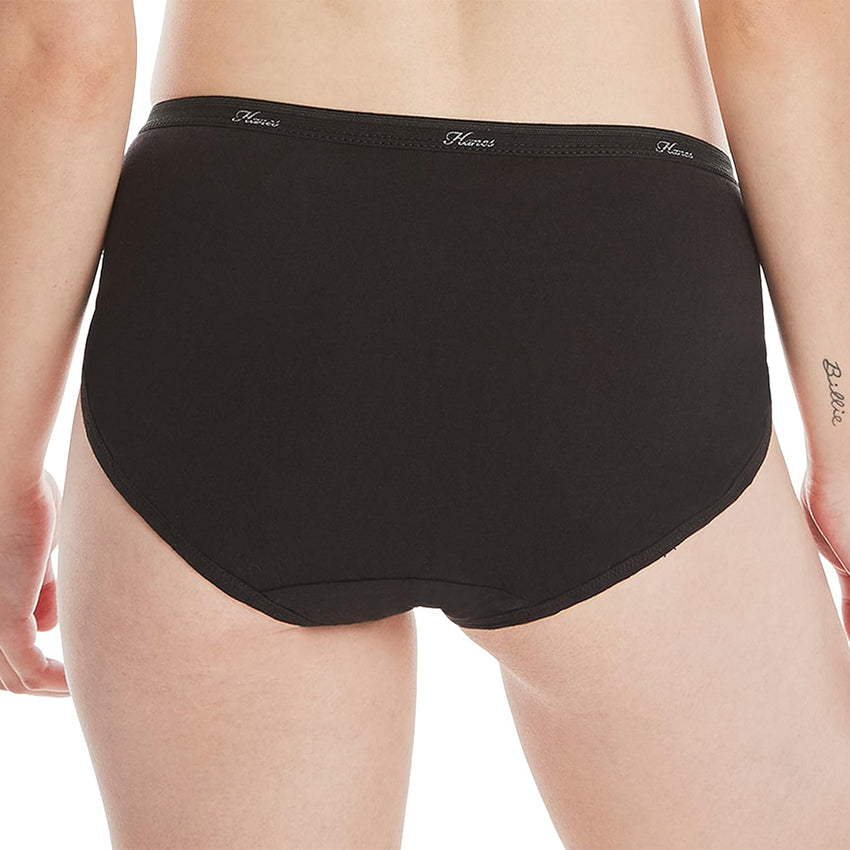 Hanes womens High-cut Panties Pack, High-waisted Briefs, Moisture-wicking Cotton Underwear, 10-pack (Colors May Vary)