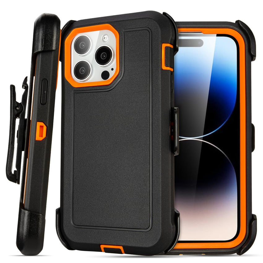 for Black iPhone 15 Case with Belt Clip, Shockproof Heavy Duty Rugged, 3 Layers of Sturdy,Anti-Drop, Military-Grade Defender Cover for iPhone 15 Case Black